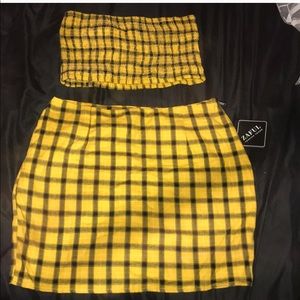Black and yellow two piece set
